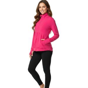 Lucy Womens Jacket Size Small Activewear Dumb hole Pleated Workout Gym Running